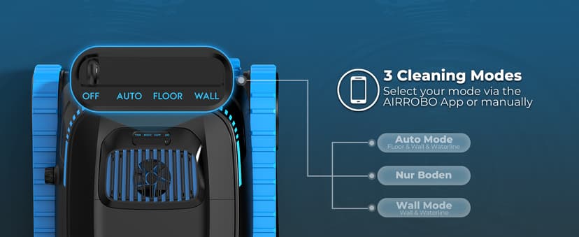 Cordless Robotic Pool Cleaner, 5,000 GPH with 150μm Filter, Floor/Wall/Waterline Cleaning, Smart Zigzag Navigation, 5,200mAh Battery, App-Controlled Presets for Inground & Above Ground Pools