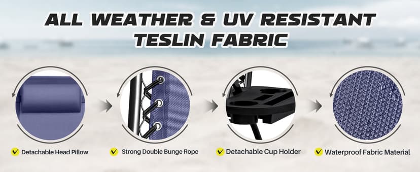 Homall Zero Gravity Chair Patio Folding Lawn Outdoor Lounge Gravity Camp Reclining Lounge Chair with Cup Holder Pillows for Poolside Backyard and Beach Set of 2 (Blue)