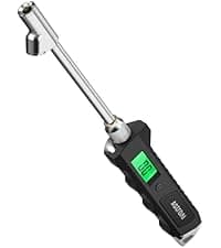 AstroAI Digital Tire Pressure Gauge 0-150PSI Calibrated to ANSI B40.7 +/-1PSI, Accurate in 0.1 Increments, 4 Units for Car Truck Bicycle with Backlight LCD, Silver