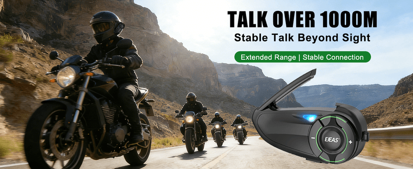 SolaMr Q8 Motorcycle Helmet Bluetooth Headset, 230hours Standby, 6 Riders Mesh Communication Systems with Audio Multitasking, Music Sharing, Noise Cancellation, FM Radio, Loud Interphone -2 Pack