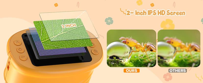 1000X Handheld Digital Microscope for Kids: Pocket Microscope with 2.0" IPS Screen - STEM Toys Birthday Gifts for Girls Boys Child - Portable Edu Science Kits Toddler Age 3-6 6-12 B0FFSSWTB6