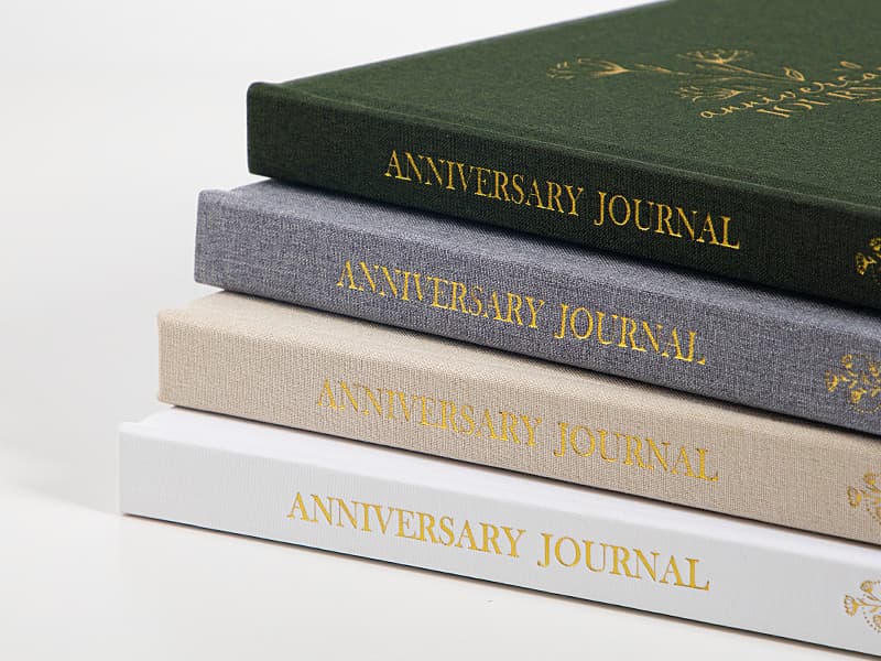 Lanpn Wedding Anniversary Journal Notebook - Linen First Year to 70th Anniversary Scrapbook Memory Book for Couples - Newlywed Marriage Journal Wedding Anniversary Book Gifts (Green, 190 Pages)