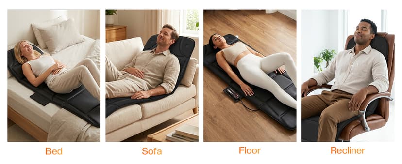 CILI Full Body Massage Mat with Heat, Vibration Back Massage Pad, Full Body Massager for Bed Chair Sofa, Massage Mattress Pad, Father‘s Day Gift for Dad