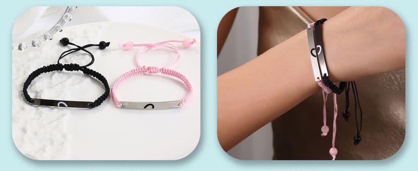 Matching Heart Bracelets for Dad Daughter Birthday Valentine's Father's Day Gifts Christmas Gifts