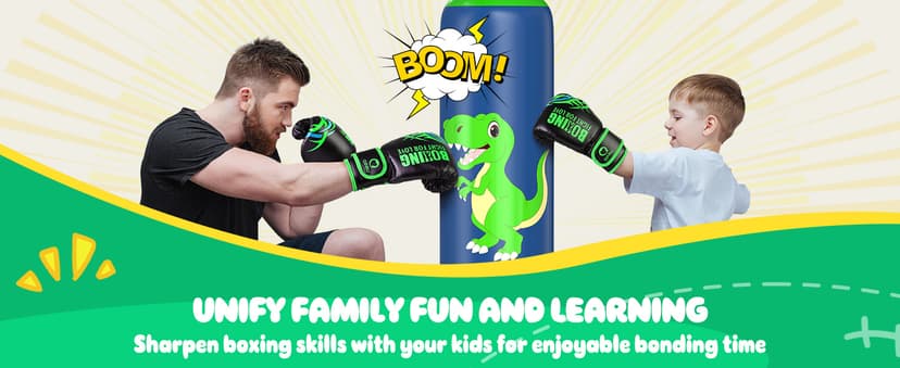 QPAU Inflatable Punching Bag, 48 Inch Stable Inflatable Boxing Bag for 3-6 Kids,Dinosaur Toy & Gifts for Boys and Girls, Kids Boxing Set for Practicing Karate, Taekwondo B0BKPM69F8