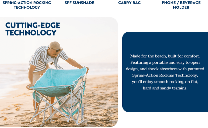 GCI Outdoor Waterside Pod Rocker Outdoor Rocking Chair with Sunshade Canopy