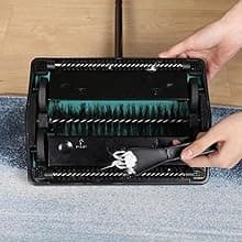 Yocada Carpet Sweeper Cleaner for Home Office Low&Undercoat Carpets Rugs Pet Hair Dust Scraps Paper Small Rubbish Cleaning with a Brush Blue