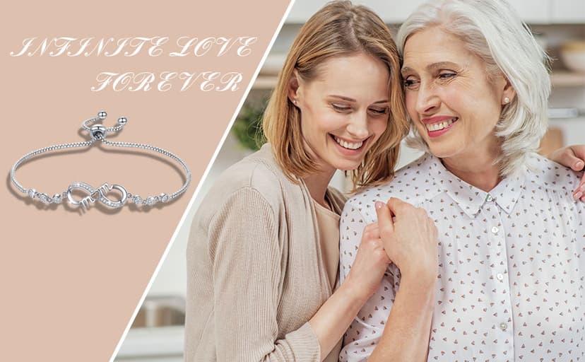 Gifts for Mom, Infinity Love Bracelets for Mom, Birthday Gifts for Women Wife Mother B0DGDBWBKV