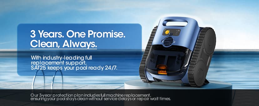 Cordless Robotic Pool Vacuum with Smarter Navigation & Track Drive, Dual 180W Brushless Motors, Wall & Waterline Climbing, 150-Min Runtime, for Inground & Above-Ground Pools up to 2,150 Sq. Ft.