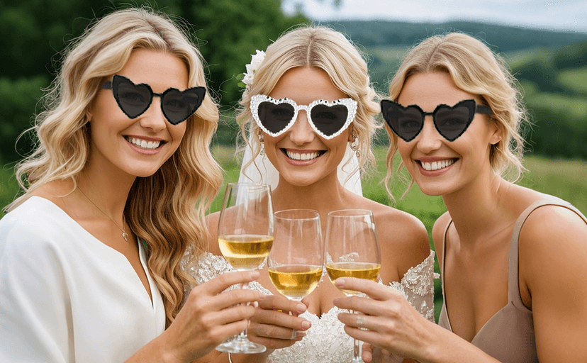 Bride Sunglasses, Bachelorette Sunglasses, Bridal Party, Bachelorette Gifts for Bridesmaids, Bridal Shower Proposal Gifts Bride to Be Heart Sunglasses Bachelorette Party Favors, 8 Pack B0FKBR7994