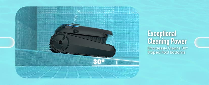 (2026 Upgraded) Robotic Pool Cleaner, Cordless Pool Vacuum for Inground & Above Ground Pools, 120-Min Battery Life, 5000 GPH Suction, Cleans Floor/Wall/Waterline, for Up to 1800 Sq.Ft Pool,Deep Black.