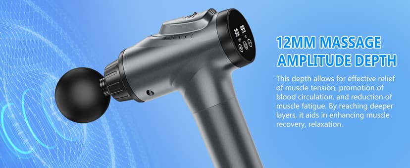 Massage Gun, Muscle Massage Gun for Athletes Handheld Electric Deep Tissue Back Massager, Percussion Massage Device for Pain Relief with 30 Speed Levels 9 Heads