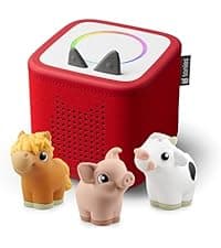 Toniebox 2 My First Farm Bundle for Kids 1+ with Soft and Squeezable Cow, Horse, and Pig - Sunset Red B0FJ2ZY48J