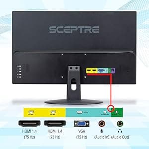 Sceptre 20" 1600x900 75Hz Ultra Thin LED Monitor 2x HDMI VGA Built-in Speakers, Machine Black Wide Viewing Angle 170° (Horizontal) / 160° (Vertical)