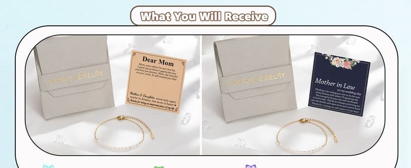 Birthday Christmas Mothers Day Wedding Day, Lobster Clasp, 6.5" + 2" Tarsus Artificial Pearl Bracelet, Gifts for Mom/Mother-in-Law/Bonus Mom B0CHDX2TSR