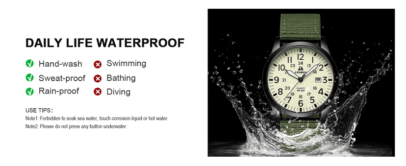 LN LENQIN Mens Watches Unisex Military Sport Nylon Strap Stylish Luminous Fashion Analog Quartz Watch for Men Waterproof Army Tactical Casual Wristwatch