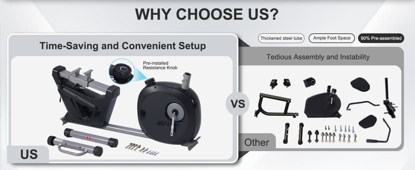 Recumbent Exercise Bike for Seniors - 400LB Weight Capacity Recumbent Bikes with Comfortable Seat, Pulse Sensor, 16-level Resistance, LCD Monitor