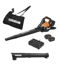 WORX WG505 Trivac 12 Amp 3-in-1 Electric Leaf Blower/Leaf Vacuum/Mulcher, Metal Impeller for Fine Mulching