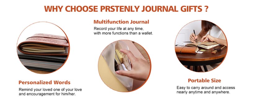 PRSTENLY Gifts for Husband Leather Journal, To My Husband Gifts 140 Page Refillable Notebooks, Fathers Day Anniversary Birthday Wedding Christmas Valentines Day Gifts for Him Men Husband from Wife