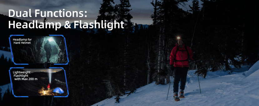 SuperFire SuperFire Rechargeable Headlamp 1000 Lumens - Waterproof Hands-Free Light with 5 Modes & Magnetic Base | Gift for Men, Dads, Outdoorsmen | Camping, Hunting, Work, Emergency (TH04-S)