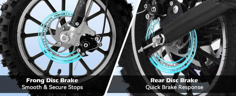 50cc Kids Dirt Bike, 2-Stroke Gas Powered Mini Motorcycle Up to 40MPH, Off-Road Dirt Bike for Kids 8-14 with Front Rear Disc Brakes, Double Shock Absorption (Black)