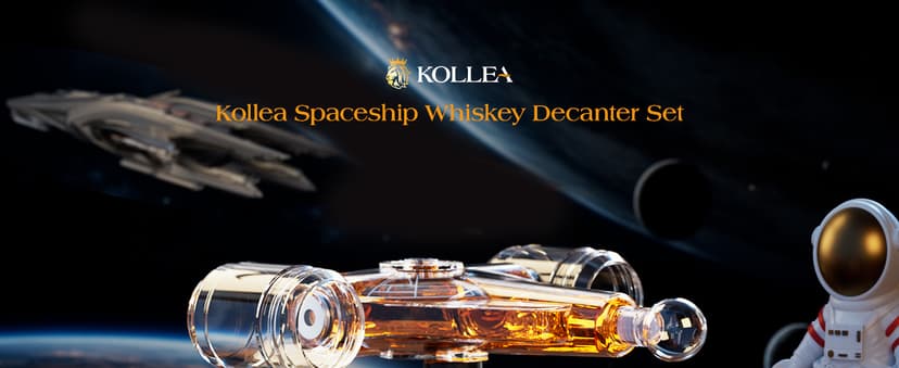 Kollea Birthday Gifts for Men Dad, Galaxy Spaceship Whiskey Decanter Sets for Men, Spacecraft Limited Edition, 2 Funny Shot Glasses, Unique Guys Brother Gift Idea, Liquor Decanter for Bar, Anniversary