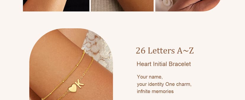 14K Gold Plated Heart Initial Bracelet Teen Girl Gifts Trendy Stuff Dainty Gold Bracelets for Women Girls Jewelry Gifts Gold Initial Bracelets for Women Teen Girl Gifts Trendy Stuff B0FHKTMNHG