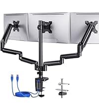 ErGear Single Monitor Arm, Fully Adjustable Monitor Mount for 13–34 Inch Screens, Fast Install Computer Monitor Stand with Tool-Free VESA Mount, Cable Management, Holds 19.8 lbs, Max VESA 100x100mm