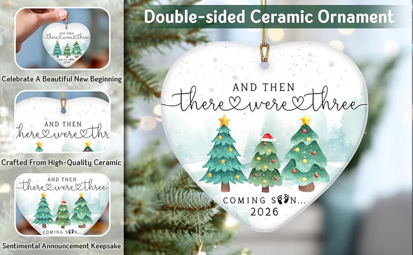 Pregnancy Ornament, Unique Pregnancy Gifts for Expecting 2026, Thoughtful Pregnant Ornaments for Mom Dad Wife Husband, Adorable Christmas Ornaments for Tree Decorations