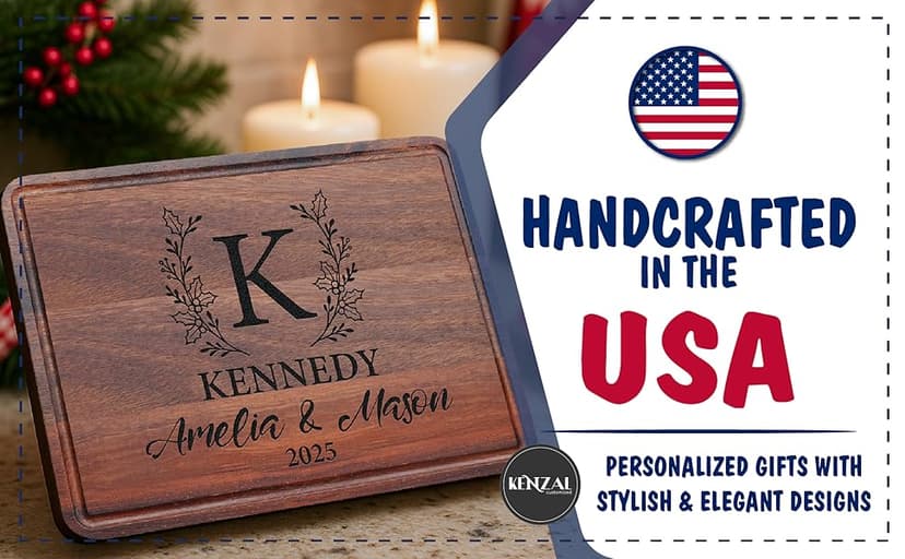 Custom Cutting Board Gift for Christmas, Engraved Wood Charcuterie Board for Housewarming, Anniversary, New Home, Wedding, Engagement, Best Gift Ideas for Couples, Parents, Women, Newlyweds