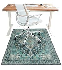 36"x48" Office Chair Mat for Hardwood Tile Floor, Under Desk Carpet Protector for Rolling Computer Chair Mat, Machine Washable Area Rug, Anti-Slip 1/5" Thick Low Pile Thin Vinyl Floor Mat, Taupe