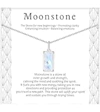 HOPE LOVE SHINE New Beginnings Rainbow Moonstone Sterling Silver Necklace for Women