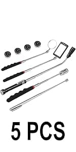 Magnetic Pickup Tool, Gifts for Men, Telescoping Magnet Flashlight, Gifts Idea & Stocking Stuffers for Men, Teen Boys, Mechanic, Boyfriend, Christmas Gifts for Dad, Husband, Father, Black