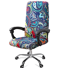 Smiry Stretch Jacquard Office Computer Chair Seat Covers, Removable Washable Anti-dust Desk Chair Seat Cushion Protectors - Black