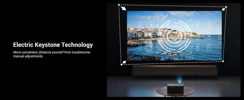 Official Licensed Netflix Smart Projector, HAPPRUN Projector 4K with Wifi and Bluetooth, DoIby Audio,Built-in Apps, Native1080P 1000 ANSI,Electric Focus,Movie Projector for Home Cinema,Outdoor,Indoor