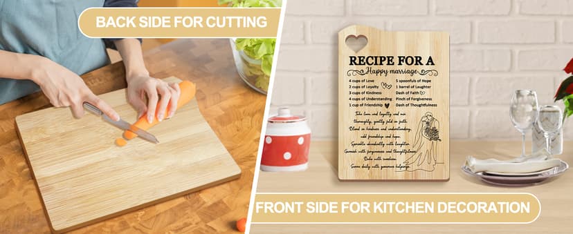 Wedding Gift for Couple 2025, Recipe for A Anniversary Marriage Cutting Board Mr and Mrs Gifts,Bridal Shower Gifts for Bride and Groom Engagement, Newlywed Bride o Be Gifts, Christmas His Her Gifts