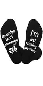 Dealswin Birthday Gifts for Men Dad Fathers Him Husband, I'm Not Sleeping I'm Just Resting My Eyes Socks