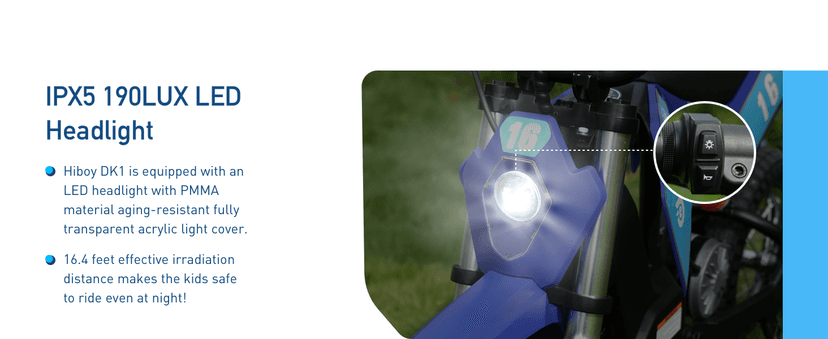 Hiboy DK1 36V Electric Dirt Bike,300W Electric Motorcycle - Up to 15.5MPH & 13.7 Miles Long-Range,3-Speed Modes Motorcycle for Kids Ages 3-10