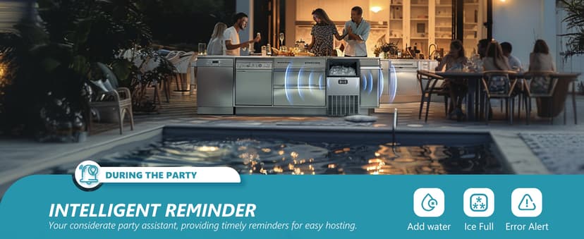 EUHOMY Commercial Ice Maker Machine, 100lbs/24H Stainless Steel Under Counter ice Machine with 33lbs Ice Storage Capacity, Freestanding Ice Maker.
