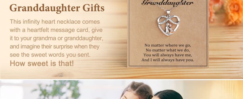 Infinity Heart Necklace Christmas Jewelry Gifts for Grandma Granddaughter Birthday Jewelry Gifts