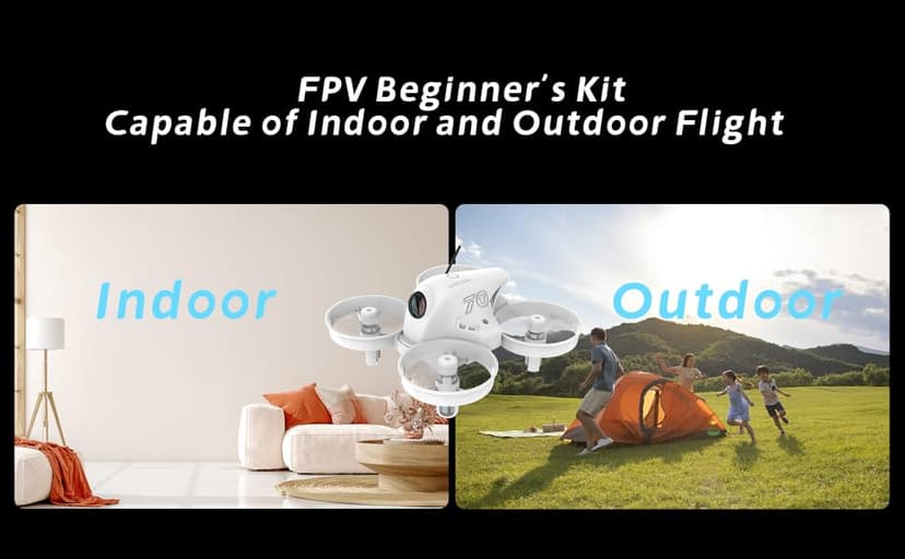 APEXFPV FPV Drone Kit,FPV Goggles Beginners Drone,Indoor&Outdoor drone,Trainer Mode,Turtle Mode,Black Box,Anti-loss Beeper,Optical Flow Fixed Point,Drop-resistant,Have Video Tutorials.VR70-4.0
