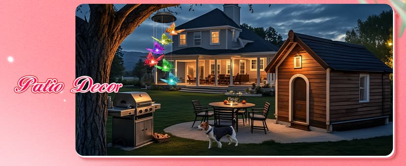 Unique Birthday Small Gifts for Mom Grandma Nana Wife Sister Auntie, Solar Lights Outdoor Decor for Garden Yard Patio Porch Winzwon Solar Wind Chimes, Christmas Gardening Butterfly Gifts for Women B0BTCP3YMM
