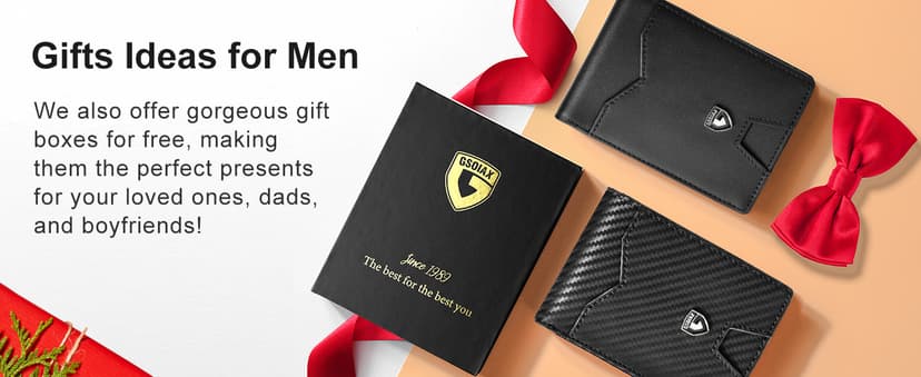 GSOIAX Slim Wallet for Men Rfid Blocking Leather Bifold Front Pocket Carbon Fiber Men's Money Clips Credit Card Holder With Gift Box B09P3QGR1D