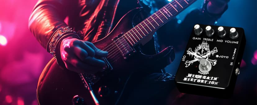 JOYO High Gain Distortion Pedal from AC/DC Crunch to Heavy Metal with Full Range EQ for Electric Guitar Effect - Bypass (JF-04)