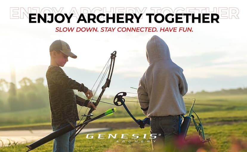 Genesis Gen-X Lightweight Compound Bow, Archery Hunting Bow for Adults w/Adjustable Riser, Cam Draw Weight, & Length, Draw Hand - Right, Black