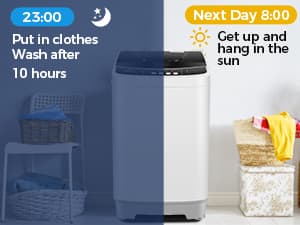 20Lbs Portable Washing Machine Nictemaw Portable Washer, 2.8 Cu.ft Washer and Dryer Combo with Drain Pump, 10 Programs 8 Water Level Compact Laundry Washer for Home, Apartment, RV, Dorms
