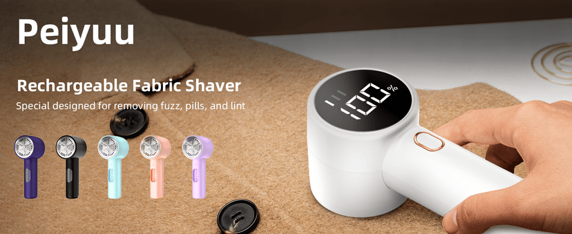 Fabric Shaver, Lint Remover Rechargeable, Electric Portable Sweater Defuzzer with 3 Speeds, 6 Leaf Blades, Digital LED Display to Remove Pilling for Clothes, Furniture, Sweater, Couch, Blanket