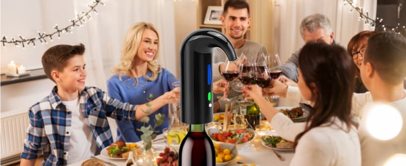 Electric Wine Aerator,Wine dispenser,Aeration and Decanter Wine Pourer,Red White Wine Accessories,Wine Gifts -Black