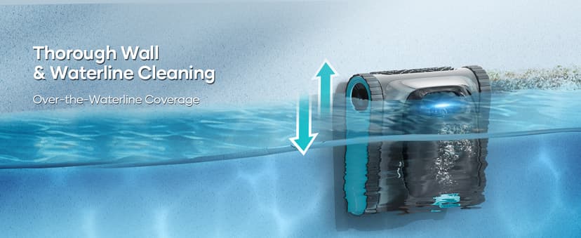 (2025 Upgrade) Aiper Scuba S1 Robotic Pool Cleaner, Wall & Waterline Cleaning, Double Filtration, Extended 180-Min Battery Life, Smart Navigation, App Support, OTA Upgrade