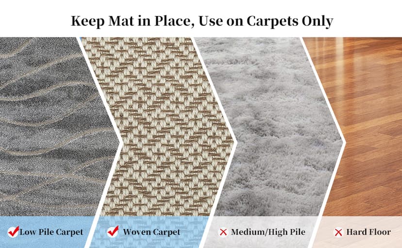 Tonaus Office Chair Mat for Carpet, 48"×36" Carpet Chair Mat for Low Pile Carpets, 2.2mm Transparent